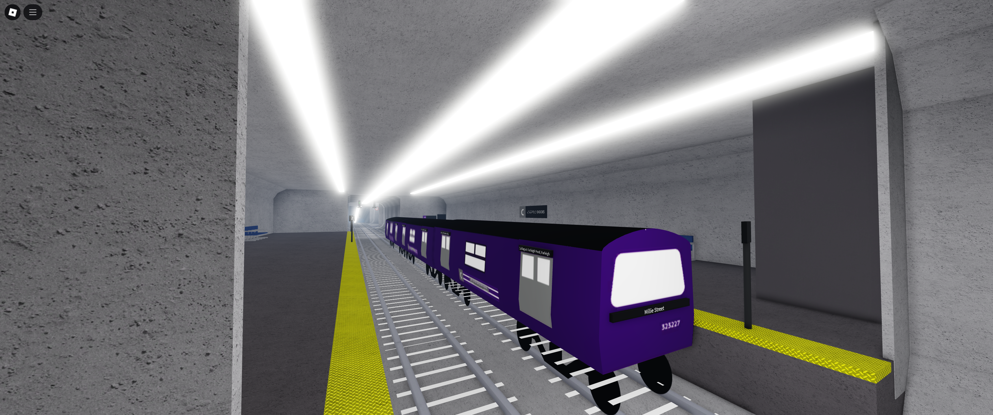 A train driving in Clover Green Rail.